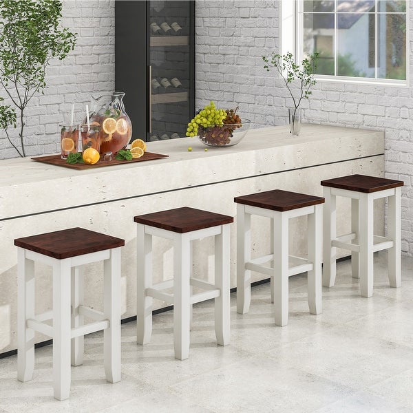 Set of 4 Counter Height Dining Stools with Footrest - Overstock - 3696