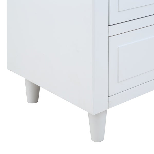 Modern Vintage 3 Drawer Wood Nightstand, White Wood Bedside Table, Sid