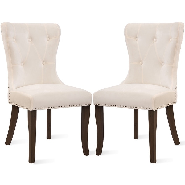 Dining Chair Tufted Armless Chair Upholstered Accent Chair, Set of 2,