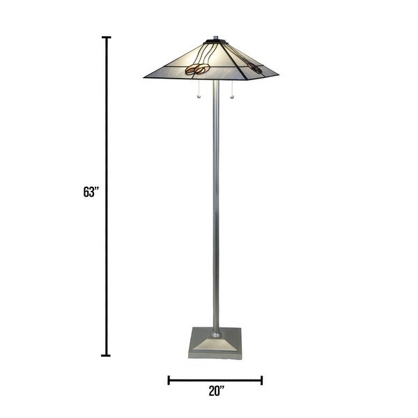 Mack Rose Tiffany Floor Lamp - Silver - Overstock - 35973873