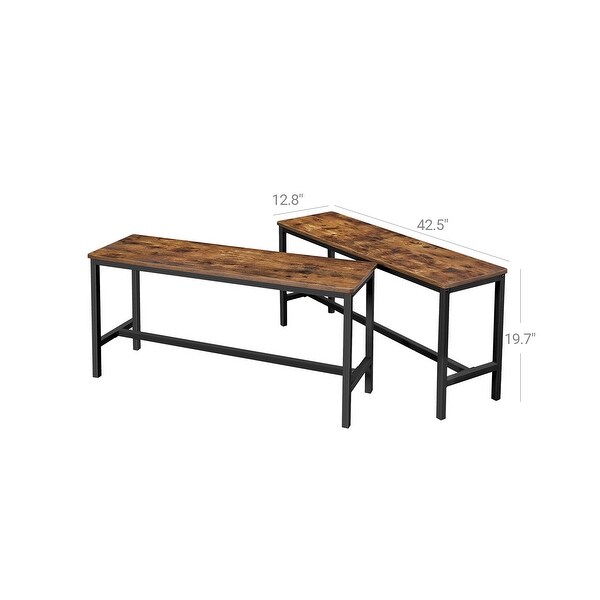 Table Benches, Pair of 2, Industrial Style Indoor Benches, 42.5 x 12.8