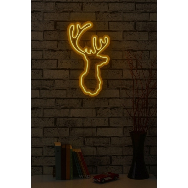 13.4 Christmas Novelty Reindeer Led Neon Sign Wall Décor - Overstock