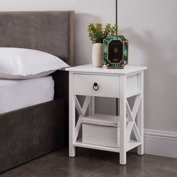 Alisa Bedside Table Set of 2 Night Stand Wooden End Tables Set of 2 Si