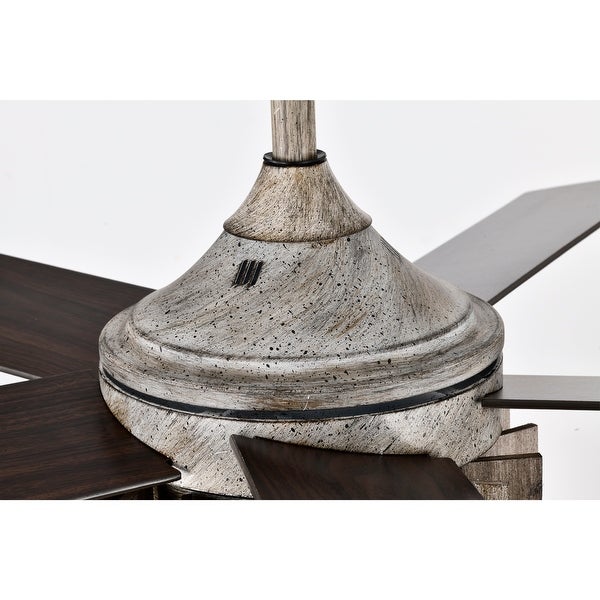 Olivia 52 Inch Distressed Wood Finish Ceiling Fan with Light | Oversto