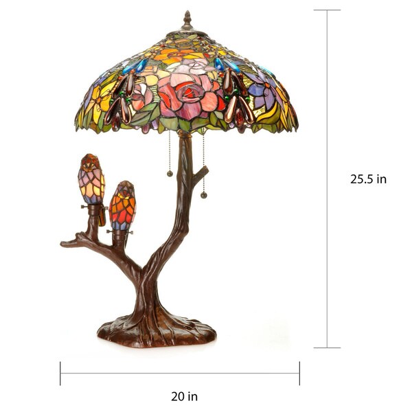 Tiffany-style Sarah Camille Tree Table Lamp by Warehouse of Tiffany -