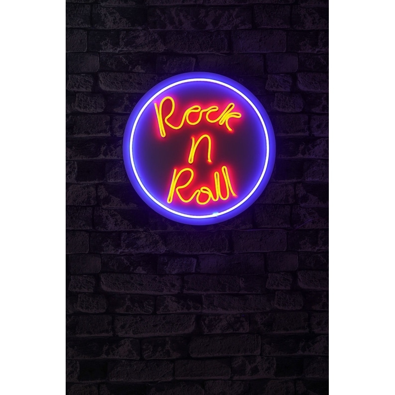 15.7 Novelty Rock n Roll Led Neon Sign Wall Décor - 0.8