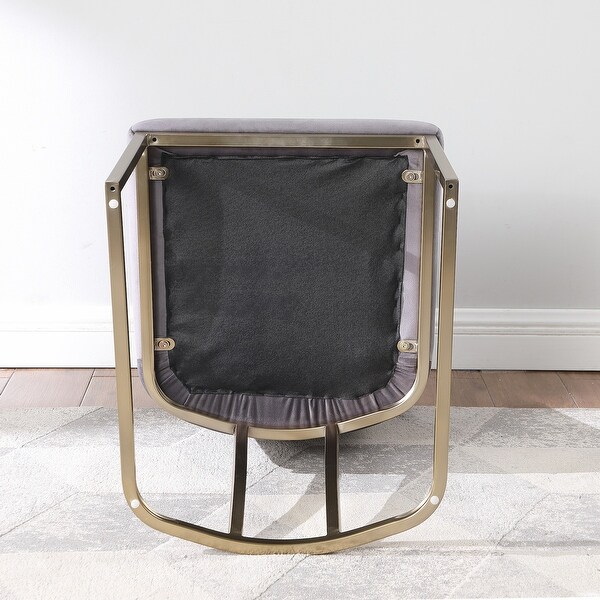 Dining Chairs, Velvet Upolstered Side Chair, Gold Metal Legs (Set of 2