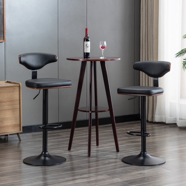 Bentwood Barstool Walnut Height Adjustable Upholstered Swivel Stool,Se