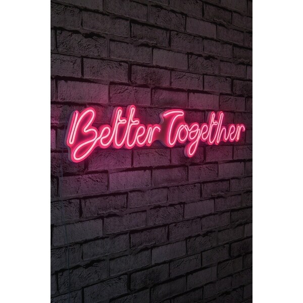 33.1 Novelty Better Together Led Neon Sign Wall Décor - Overstock - 3