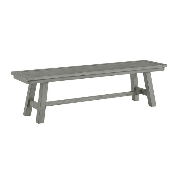 Beach House 66 Solid Wood Dove Grey Dining Bench - Overstock - 3635607