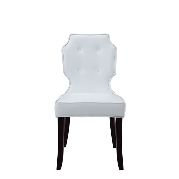 Chic Home Lennon Leather Button-tufted Turned Wooden Leg Dining Chair