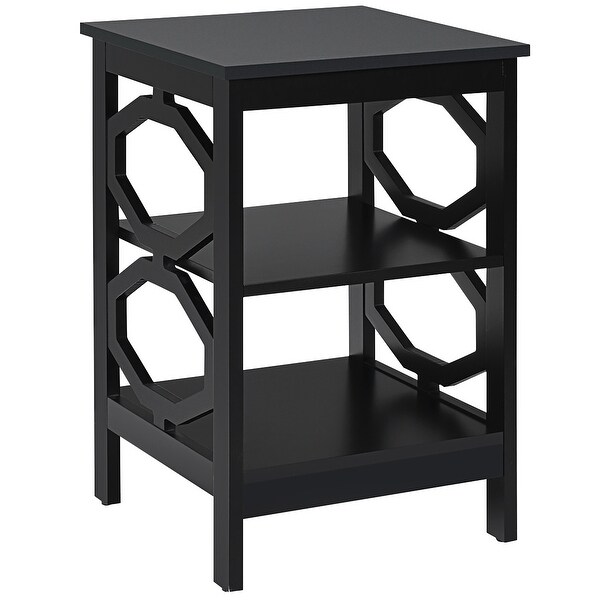 Costway 3-tier Nightstand Sofa Side End Accent Table Storage Display -