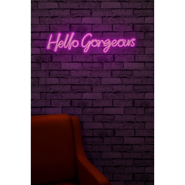 29.5 Novelty Hello Gorgeous Led Neon Sign Wall Décor - Overstock - 36