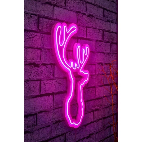 13.4 Christmas Novelty Reindeer Led Neon Sign Wall Décor - Overstock