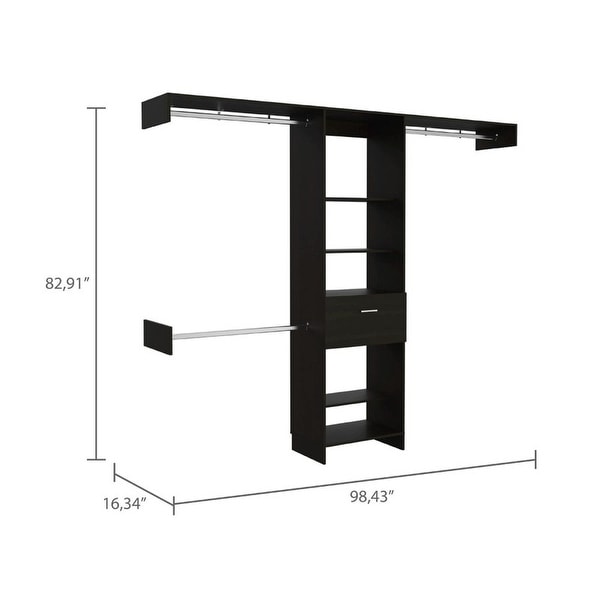 Distinctive Design 1-Drawer 5-Shelf Closet System for Living Room, Ext