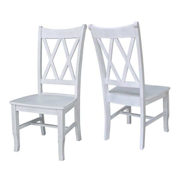 Double XX Solid Wood Chairs - Set of Two - Overstock - 29901684