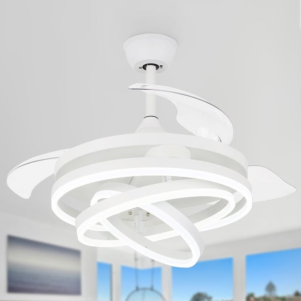 Cusp Barn Modern 42 Retractable Ceiling Fan with Lights and Remote