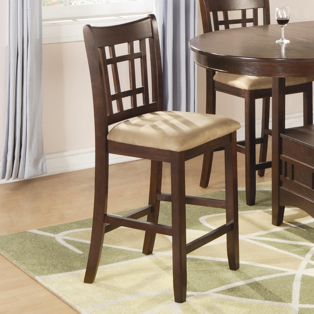 Wooden Armless Counter Height Chair, Tan & Warm Brown., Set of 2 - 41.