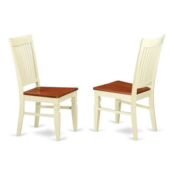 East West Furniture - Set of 2 Dining Room Chairs - Wooden Seat and Sl