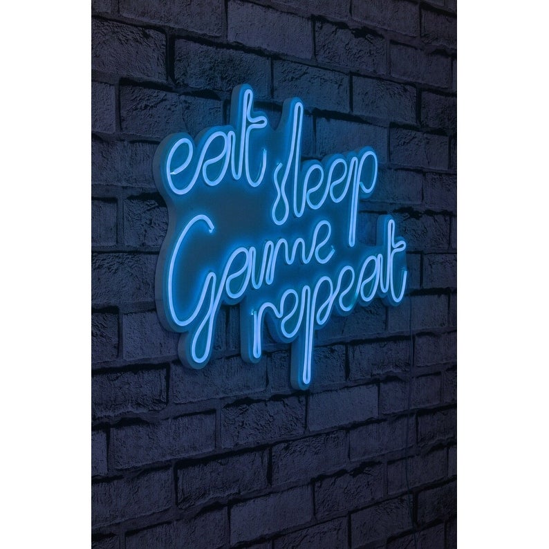 20.1 Novelty Eat Sleep Game Repeat Led Neon Sign Wall Décor - 0.8