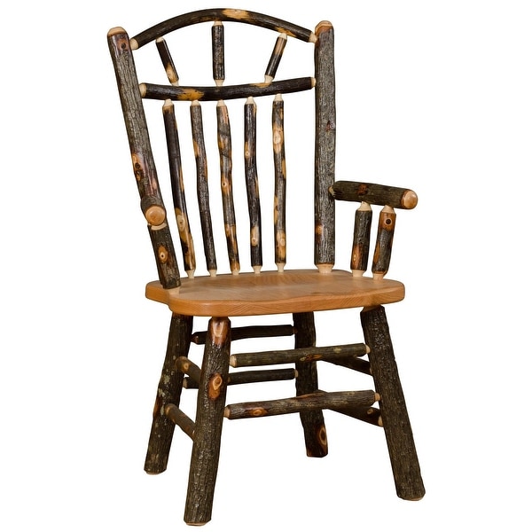 Set of 2 Hickory Log Wagon Wheel Arm Chairs - Overstock - 33601728