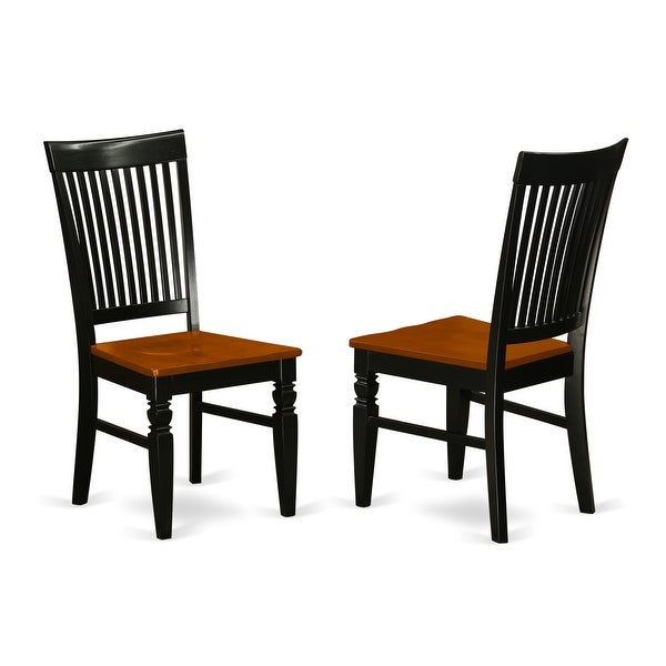 East West Furniture - Set of 2 Dining Room Chairs - Wooden Seat and Sl