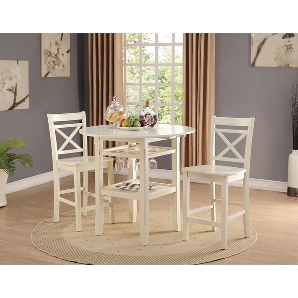 Set of 2 Wooden Counter Height Chairs - Overstock - 35471609