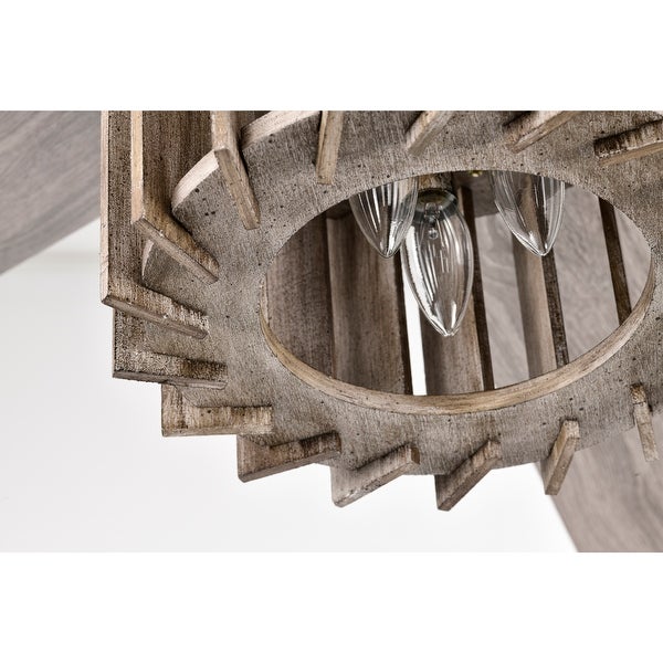 Olivia 52 Inch Distressed Wood Finish Ceiling Fan with Light | Oversto