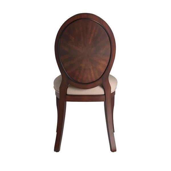 Verdiana Rich Brown Cherry Finish Oval Dining Chair (Set of 2) by iNSP