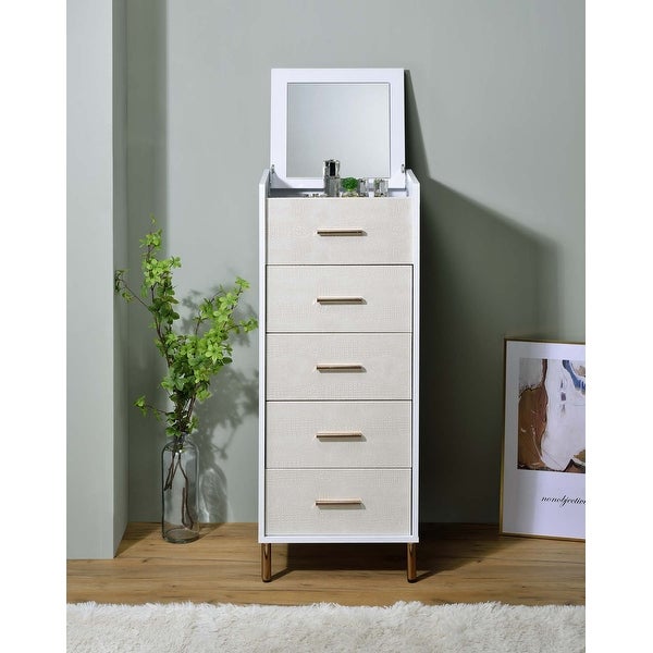 5 Drawers Jewelry Armoire with Mirror - - 36245169