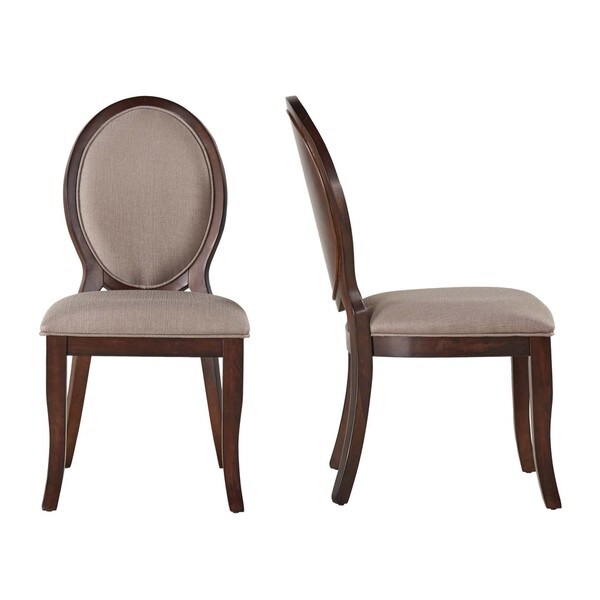 Verdiana Rich Brown Cherry Finish Oval Dining Chair (Set of 2) by iNSP