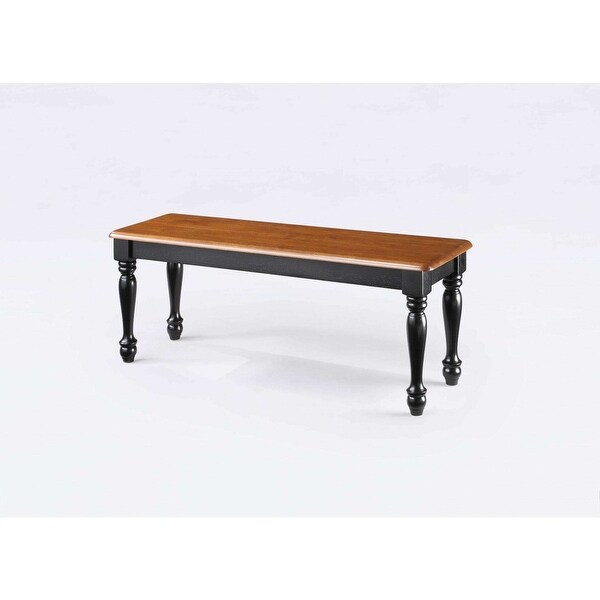 Autumn Lane Farmhouse Solid Wood Dining Bench, Black and Natural Finis