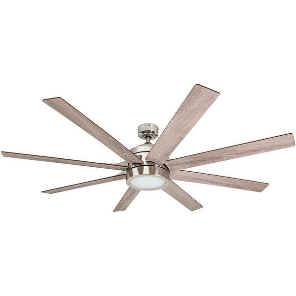 Honeywell Xerxes Brushed Nickel LED Remote Control Ceiling Fan, 8 Blad