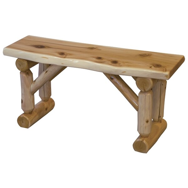 White Cedar Log - Slab Dining Bench - Overstock - 34842908