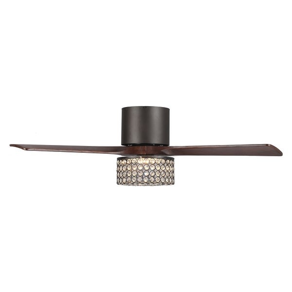 48 Oil-rubbed Bronze Crystal Hugger LED Ceiling Fan with Remote | Over