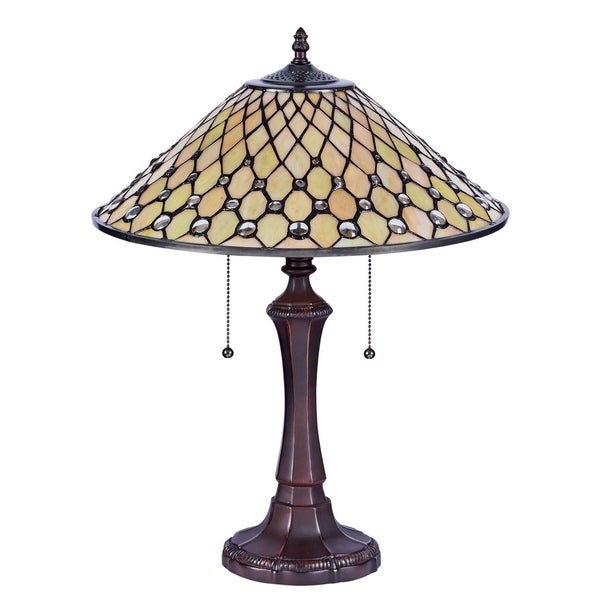 Tiffany Style 2-light Blackish Bronze Table Lamp - Overstock - 1792598