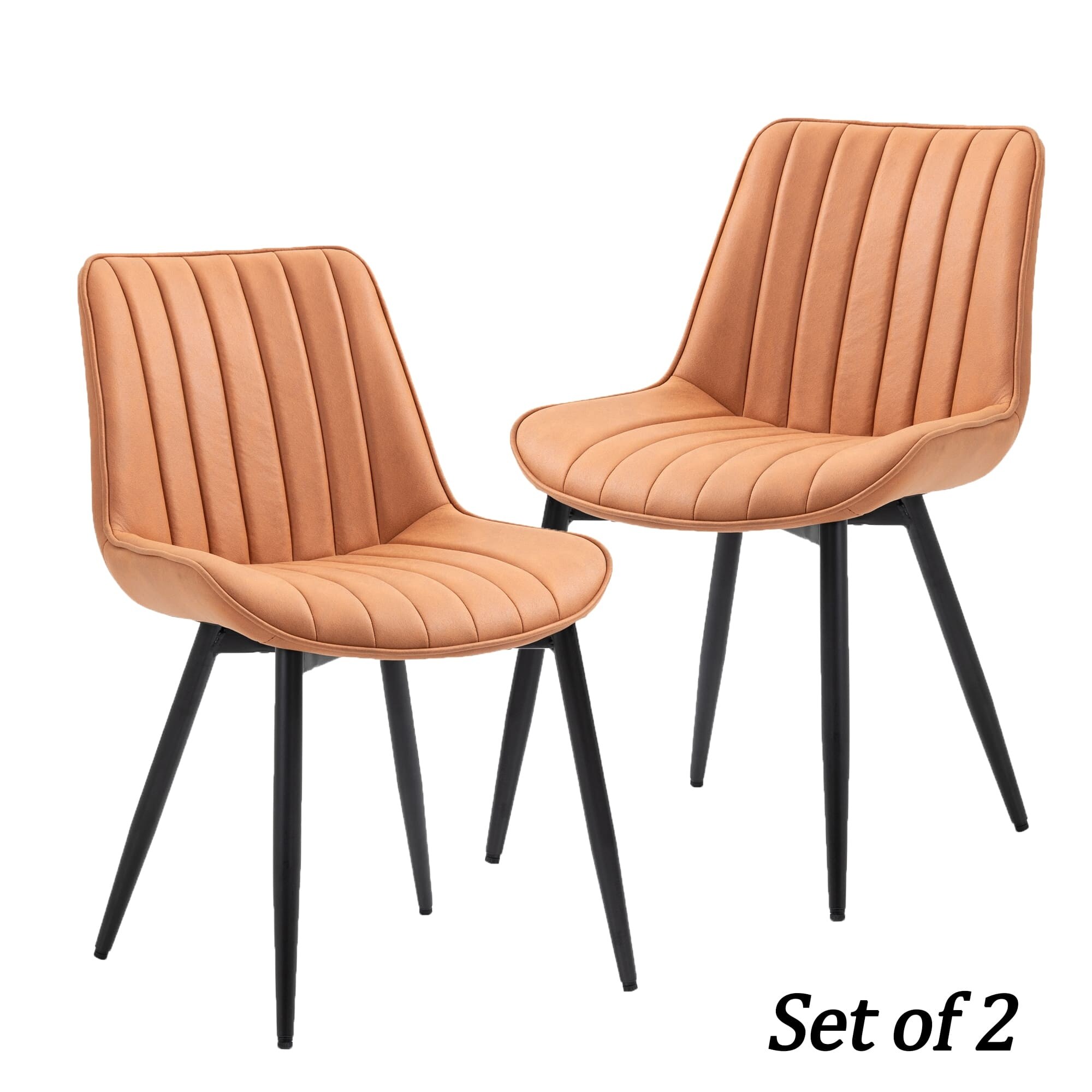 Modern Dining Chairs Set of 2 Faux Leather Accent Chair Living Room Ch