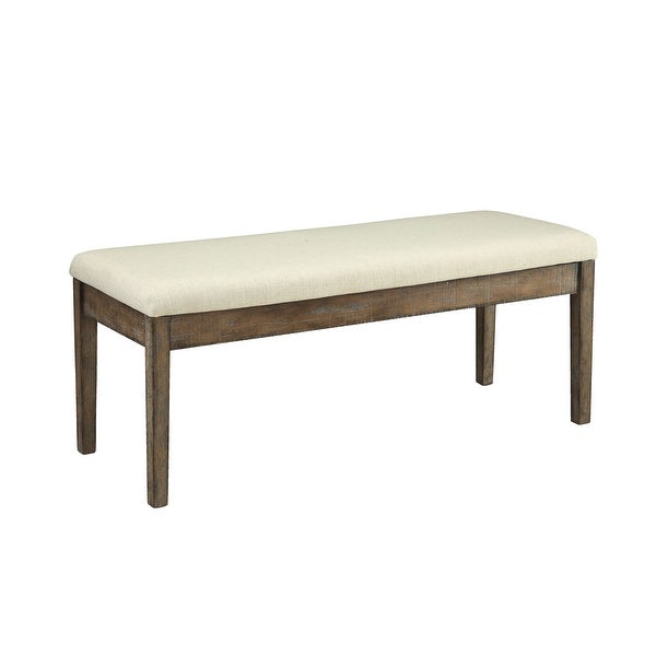 Global Pronex Claudia Bench in Beige Linen & Salvage Brown for Living