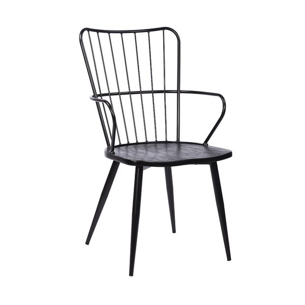 Parisa High Back Steel Framed Side Chair in Black Powder Coated Finish