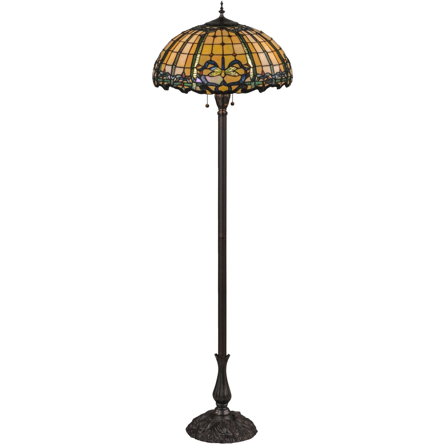 Meyda Tiffany Tiffany Dragonfly 3 Light 63 Tall Hand-Crafted Floor - O