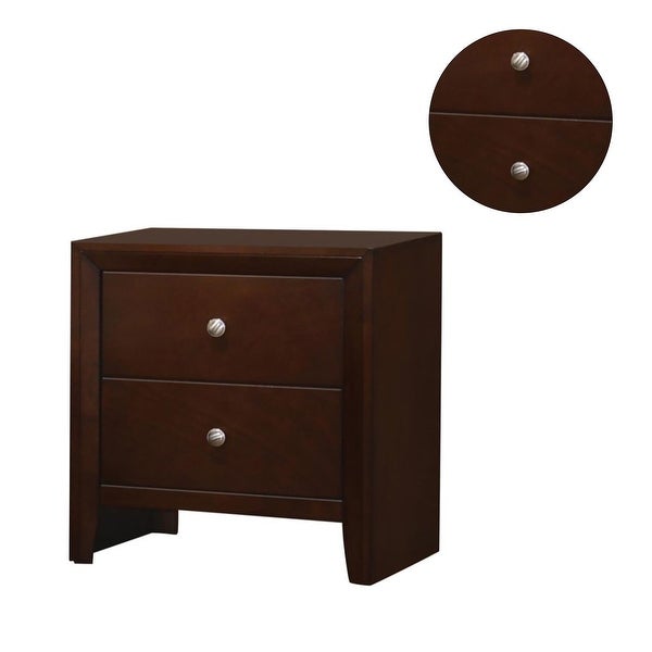 Wood Nightstand with 2 Drawers Rich Merlot - - 34976846