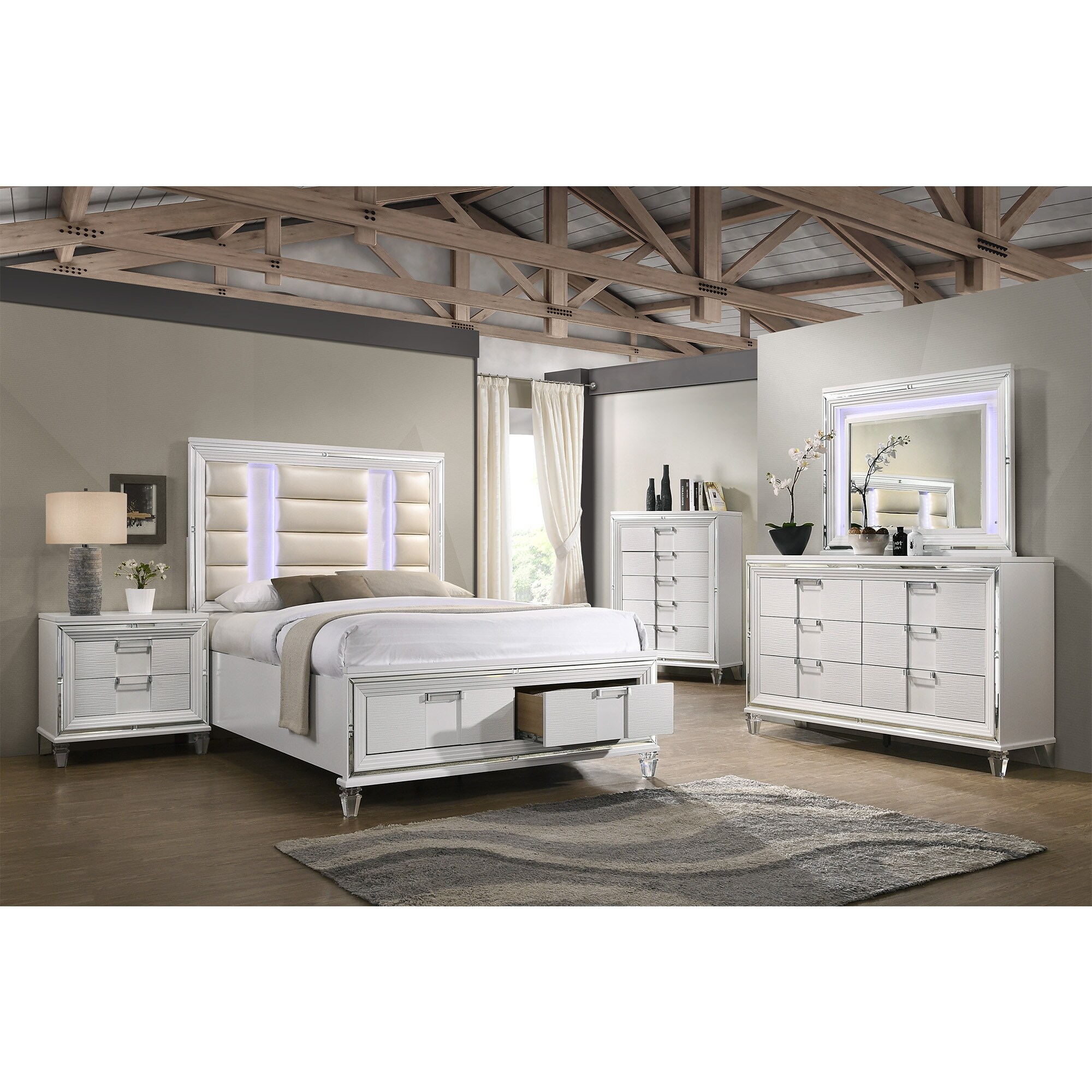 Picket House Furnishings Charlotte 5-Drawer Flip-Top Chest in White -