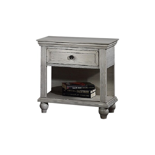 1 Drawer Nightstand with Bottom Shelf In Antique White - - 34744921