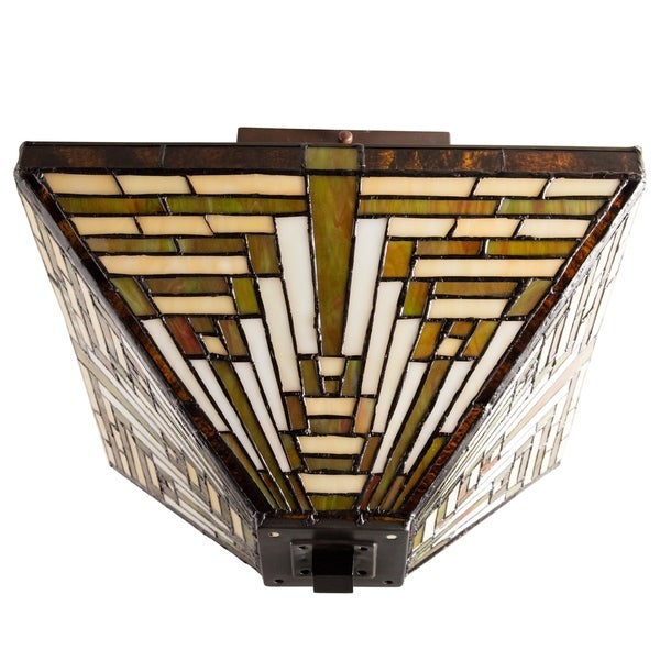 Tiffany-style Frank Lloyd Wright Mission Ceiling Lamp - Overstock - 27