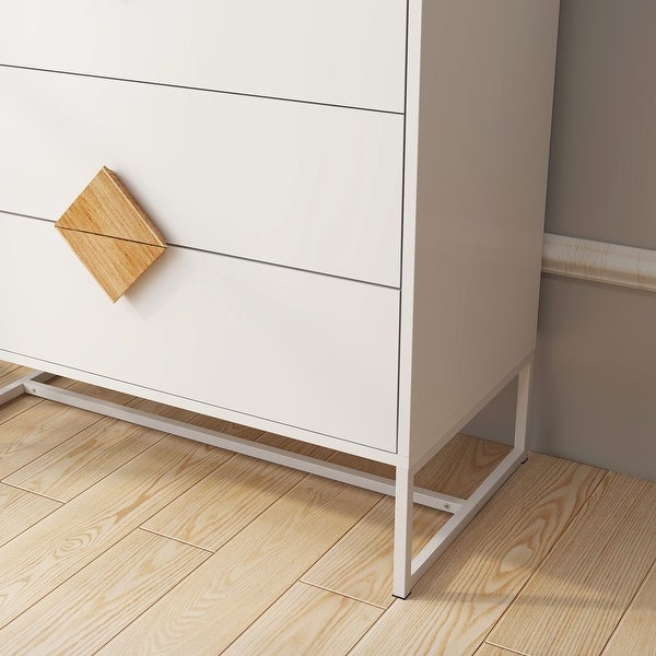 Square Handle Design With 4 Drawers Bedroom Furniture - 31.5*15.75*37.