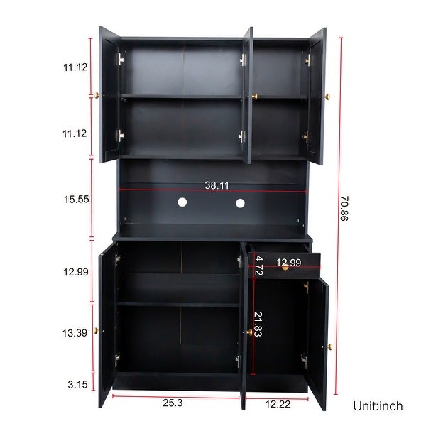 70.87 Tall Wardrobe& Kitchen Cabinet