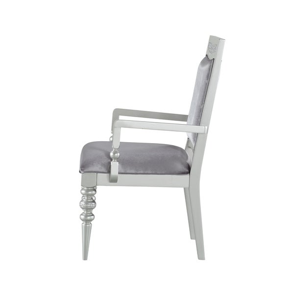 ACME Maverick Arm Chair in Fabric & Platinum - Overstock - 29548198