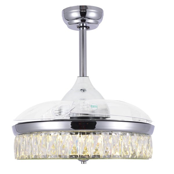 Belladepot 42 Gold Crystal Ceiling Fan with Retractable Blades