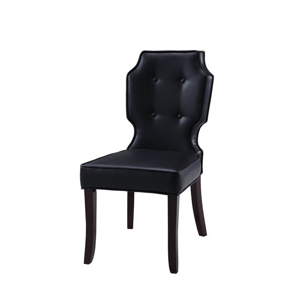 Chic Home Lennon Leather Button-tufted Turned Wooden Leg Dining Chair