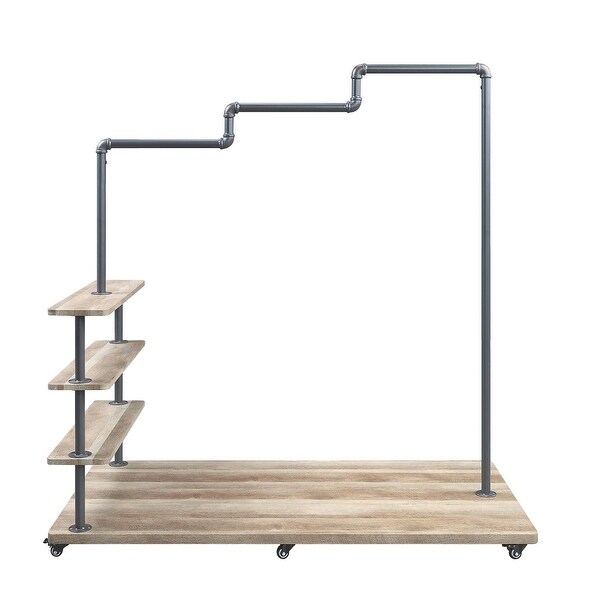 Clothing Rack in Oak and Sandy Gray - - 35722867